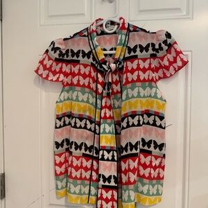 Colorful Butterfly Print Women's Top